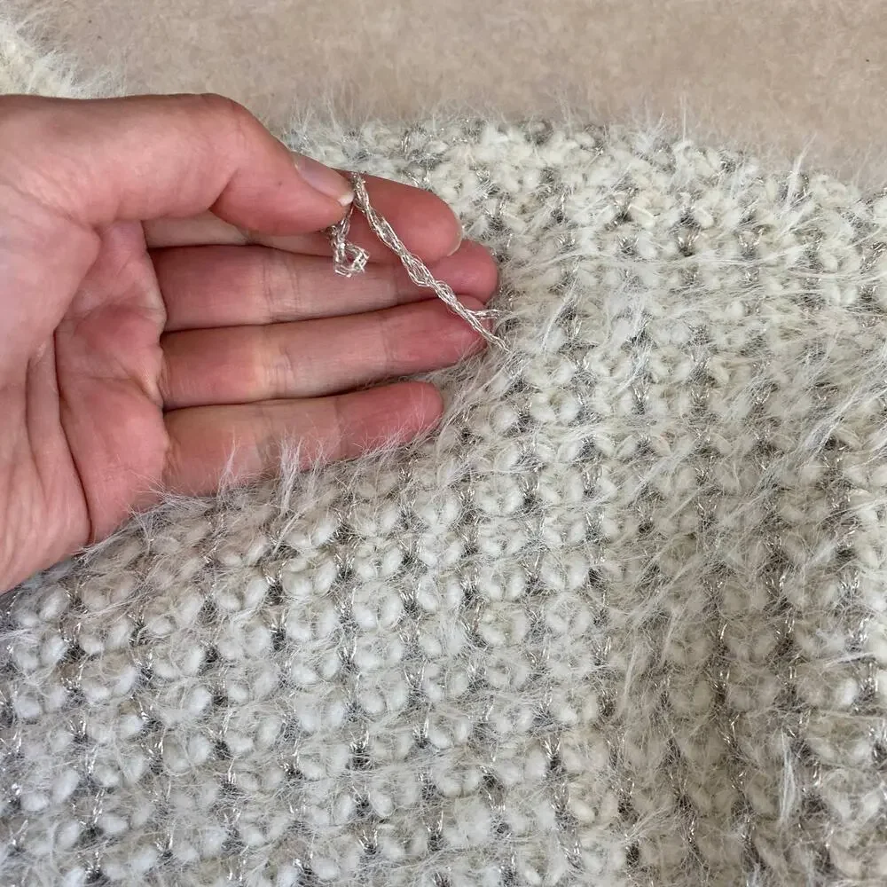 NWOT FRNCH Paris Cream Mock-Neck Soft Knit Sweater S/M — Quiet Luxury